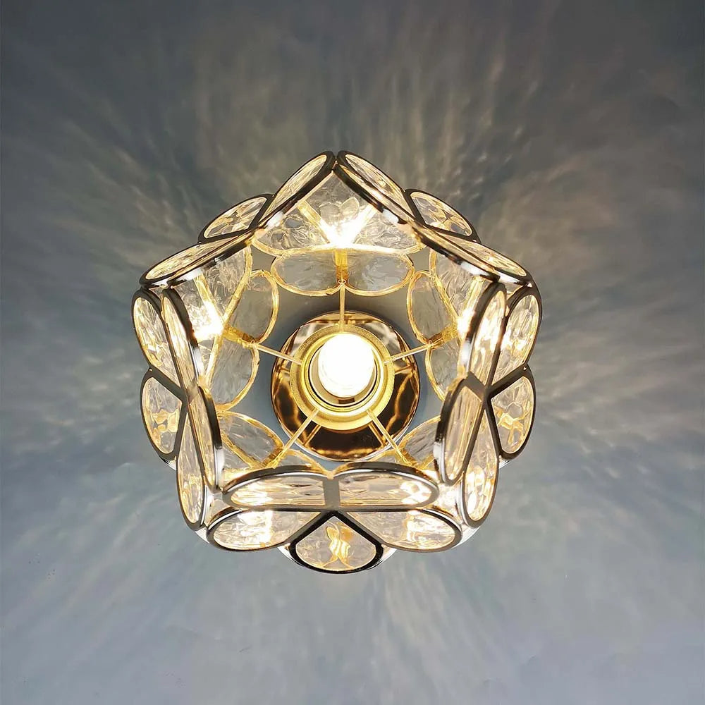 Luminaire Suspendu en Verre Floral - Élégant Design pour Ambiance Accueillante