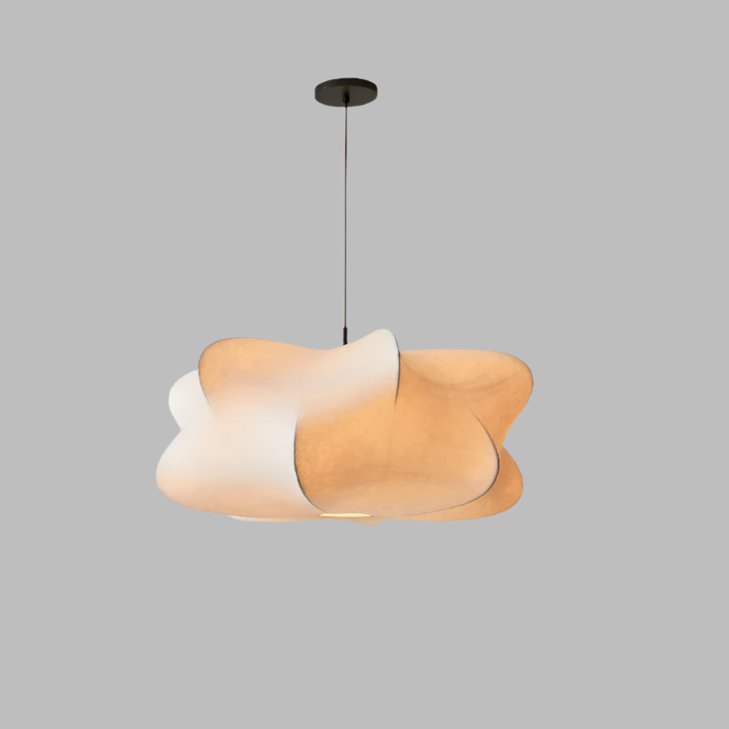 Lampe à Pendentif Japonaise - Design Wabi Sabi en Soie Élégante