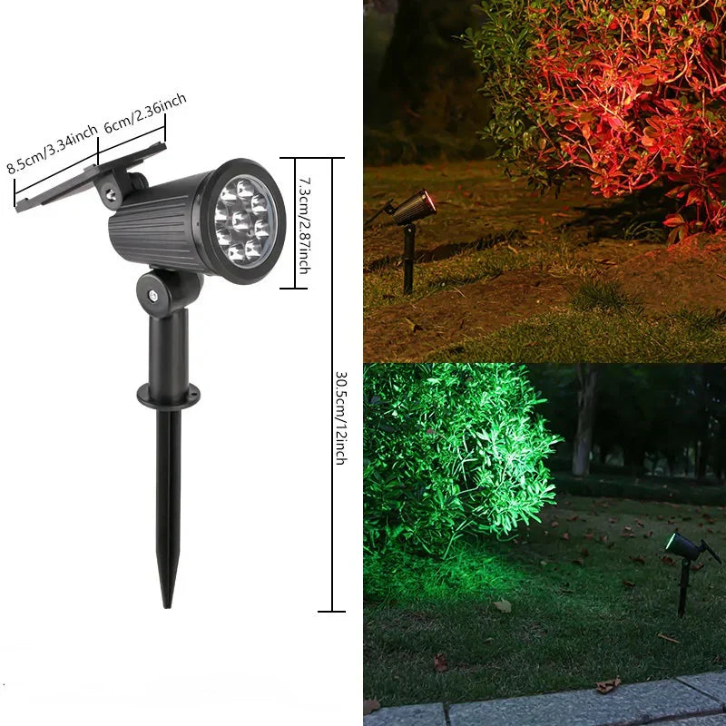 Projecteur Solaire de Jardin - 9 Couleurs LED pour Éclairage Extérieur