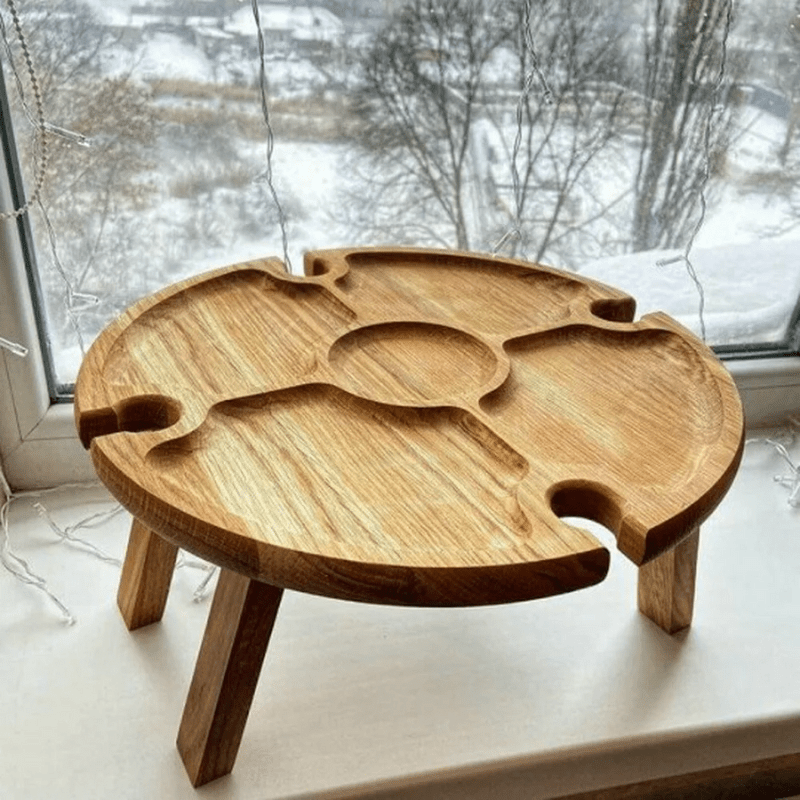 Table Pliante Multifonctionnelle - Compacte et Portable en Bois Brun