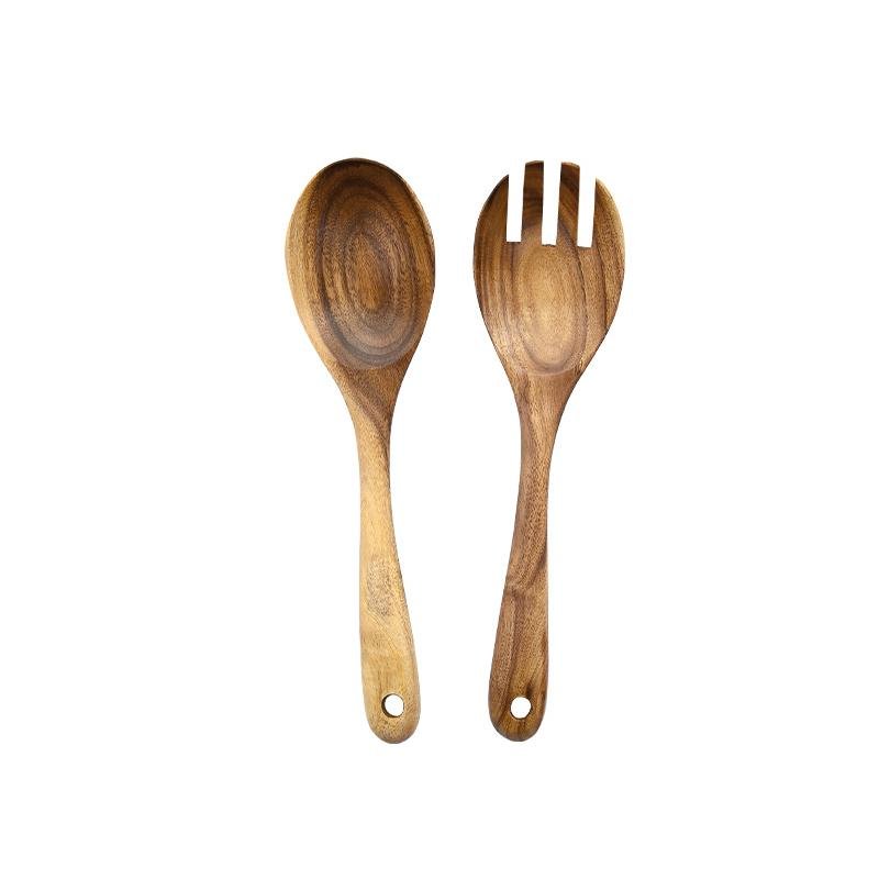 Ustensiles de Service à Salade en Bois - Élégants et Durables pour Vos Repas