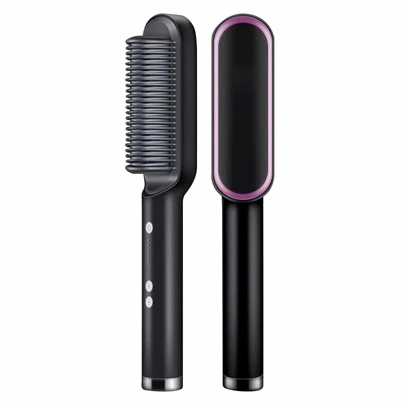 Brosse de Coiffage 2-en-1 - Technologie en Céramique et Réglages de Chaleur
