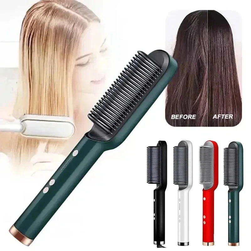 Brosse de Coiffage 2-en-1 - Technologie en Céramique et Réglages de Chaleur