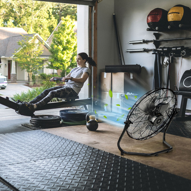 Ventilateur de Sol Haute Vitesse 20 Pouces - Design Métallique Durable avec 3 Vitesses