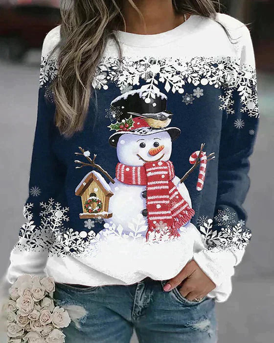 Pull Festif Bonhomme de Neige - Confortable et Chaud pour les Fêtes