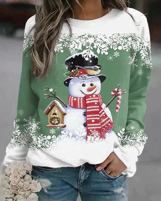 Pull Festif Bonhomme de Neige - Confortable et Chaud pour les Fêtes