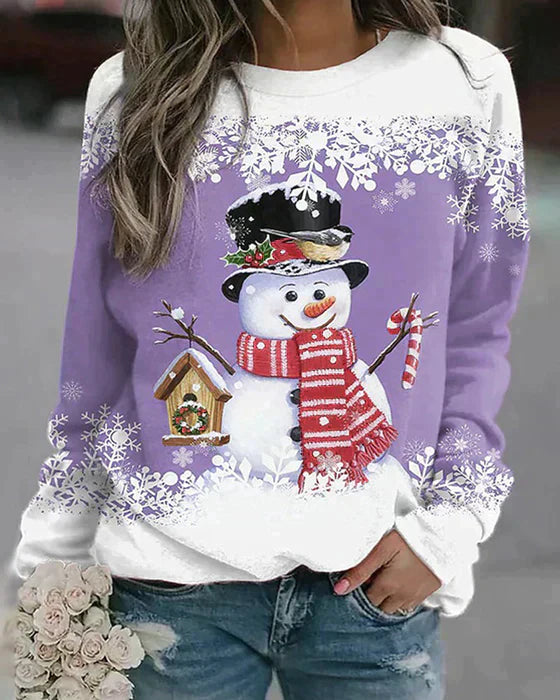 Pull Festif Bonhomme de Neige - Confortable et Chaud pour les Fêtes