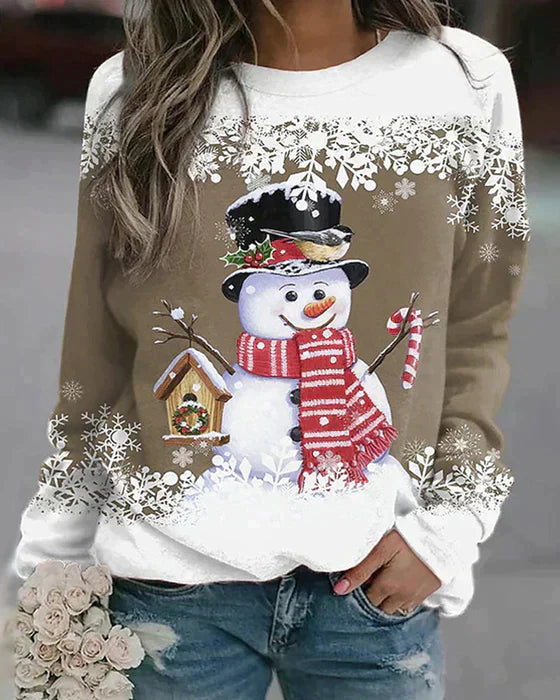 Pull Festif Bonhomme de Neige - Confortable et Chaud pour les Fêtes