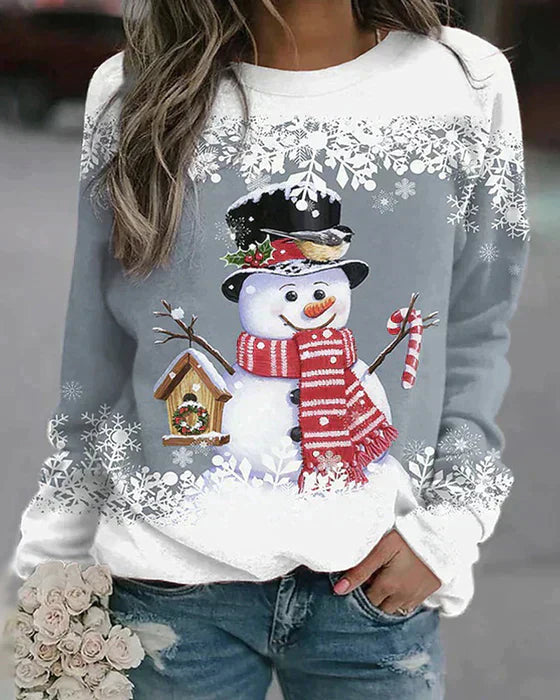 Pull Festif Bonhomme de Neige - Confortable et Chaud pour les Fêtes