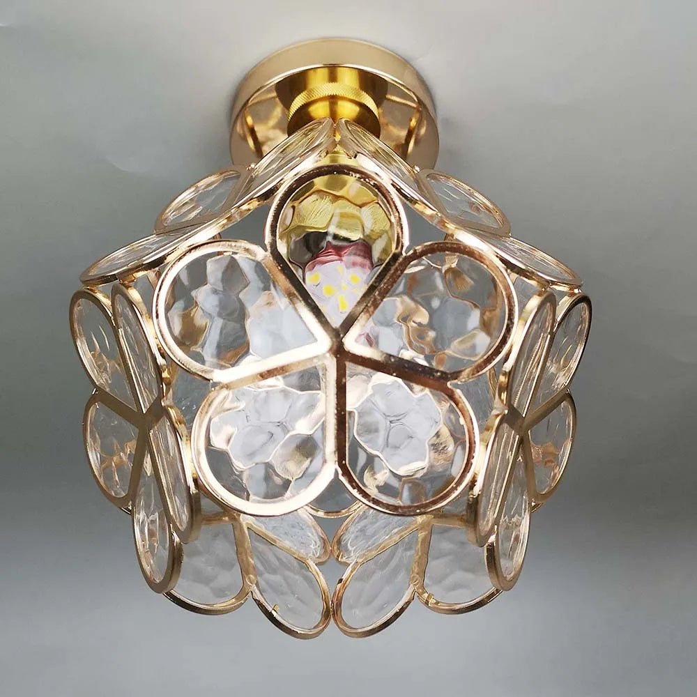 Luminaire Suspendu en Verre Floral - Élégant Design pour Ambiance Accueillante