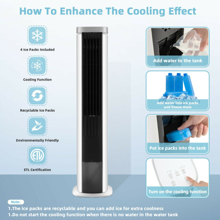 Refroidisseur d'Air 3-en-1 Compact - Ventilateur Portable avec Minuteur Réglable