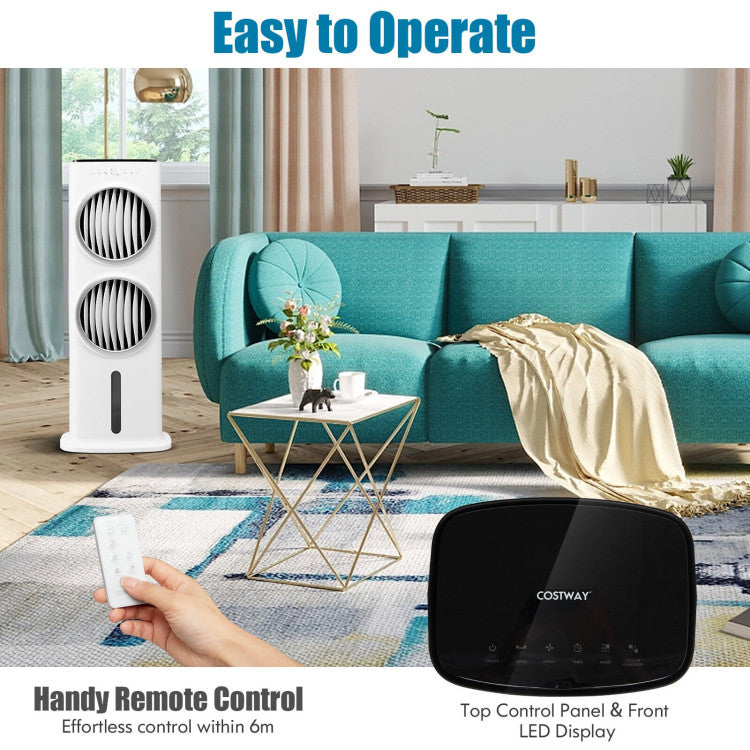 Refroidisseur d'Air Évaporatif Télécommandé - Confort Personnalisé avec Minuterie de 15 Heures