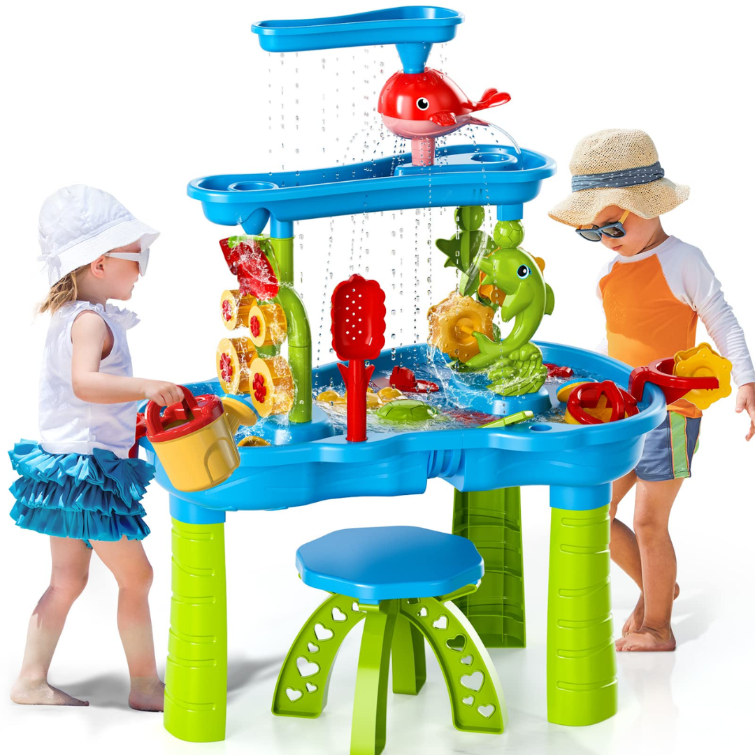 Table de Jeu Sable et Eau - Amusement Durable avec 15 Accessoires