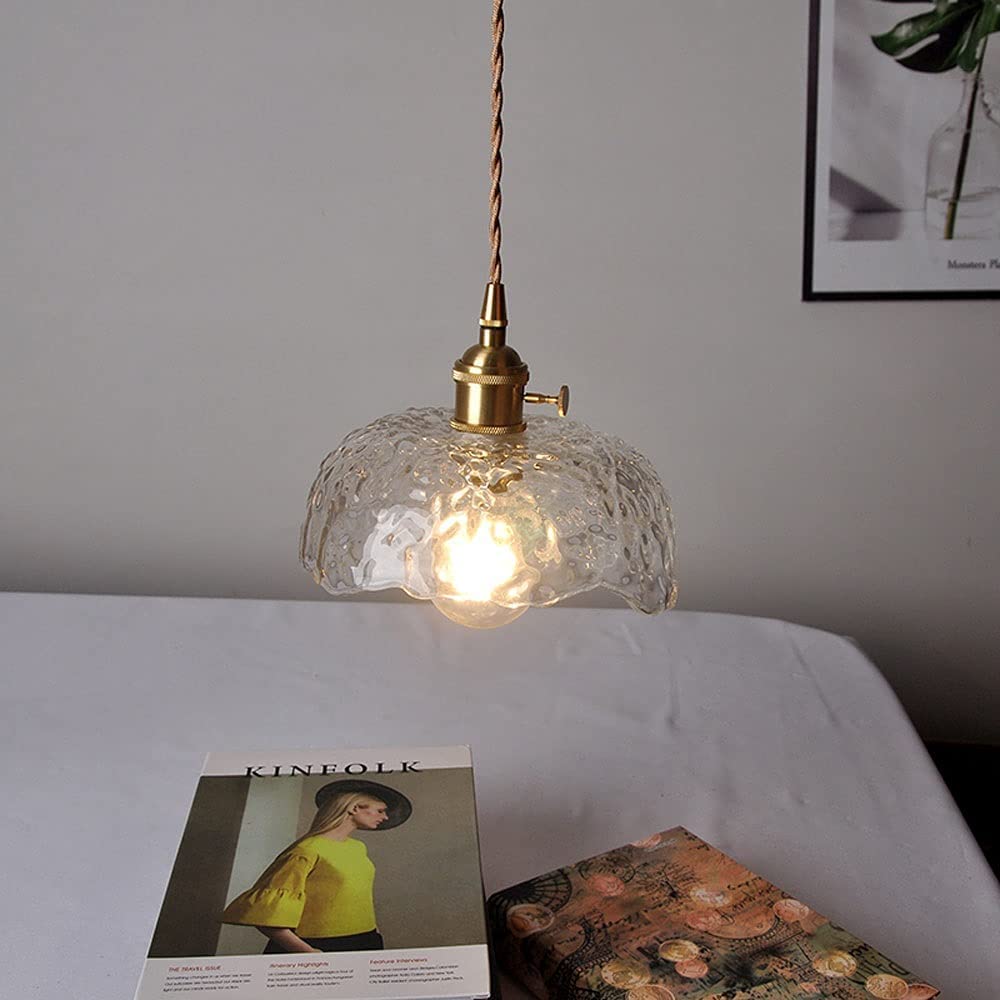Lampe Suspendue en Laiton et Verre - Élégance Moderne et Installation Facile