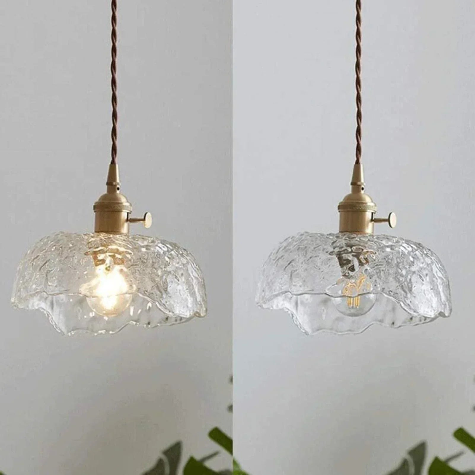 Lampe Suspendue en Laiton et Verre - Élégance Moderne et Installation Facile