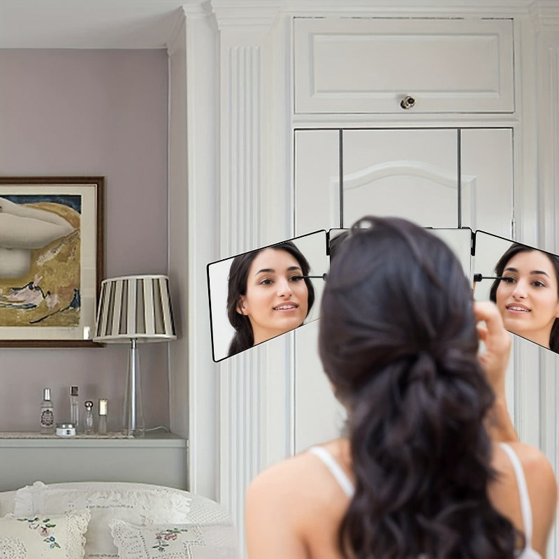 Miroir Rotatif à 3 Faces - Visibilité Complète pour Coiffage Parfait