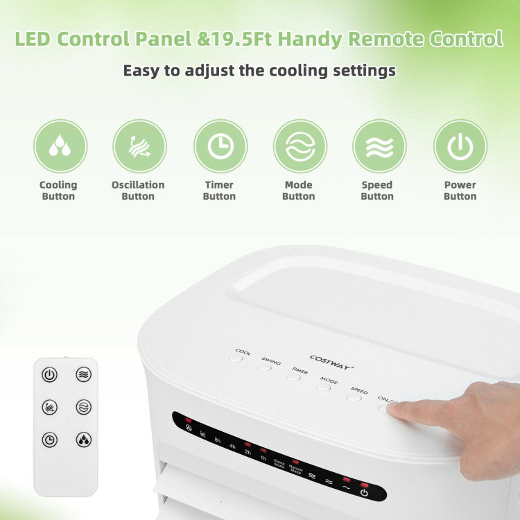 Refroidisseur d'Air Évaporatif Portable - 4-en-1 avec Minuteur et Modes Ajustables