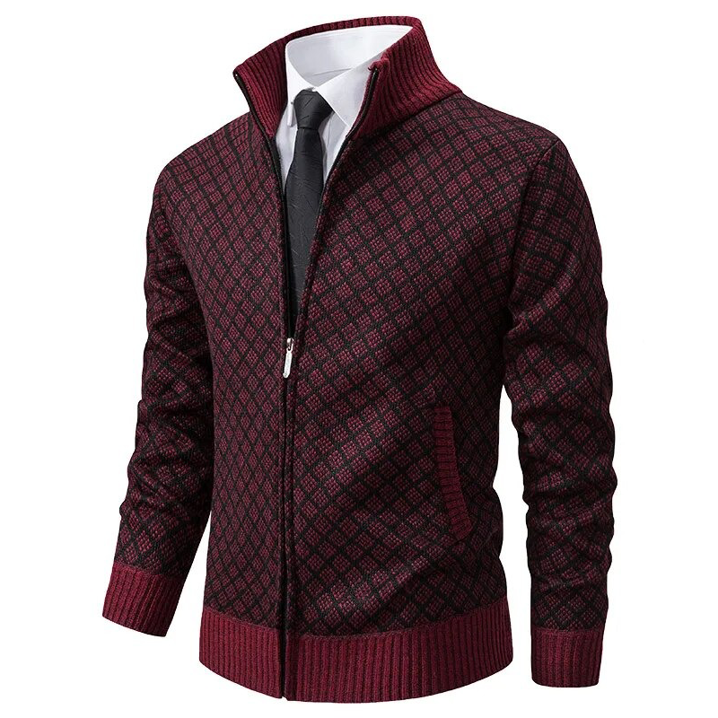 Pull Zippé Tendance et Confortable - Style Moderne avec Motif Géométrique