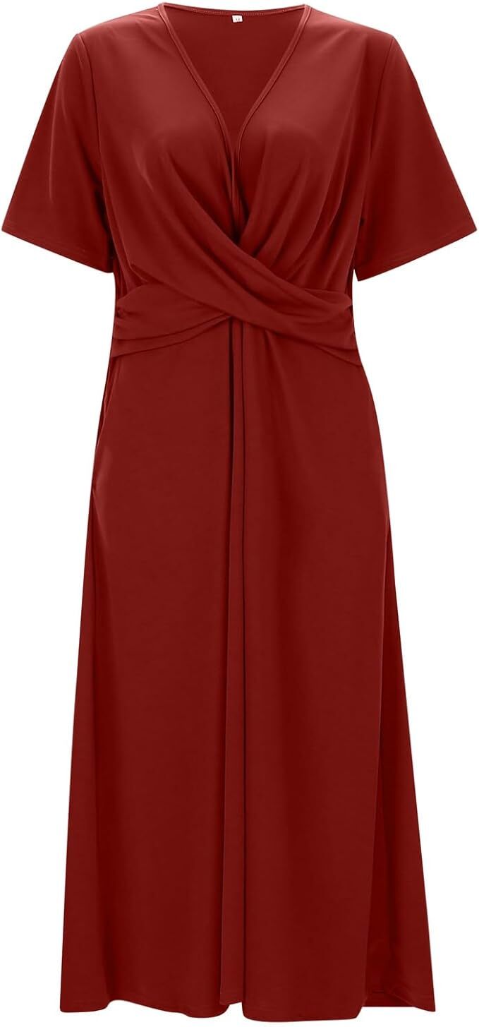 Robe Vintage Femme Décolleté en V - Élégance Intemporelle et Confort Moderne