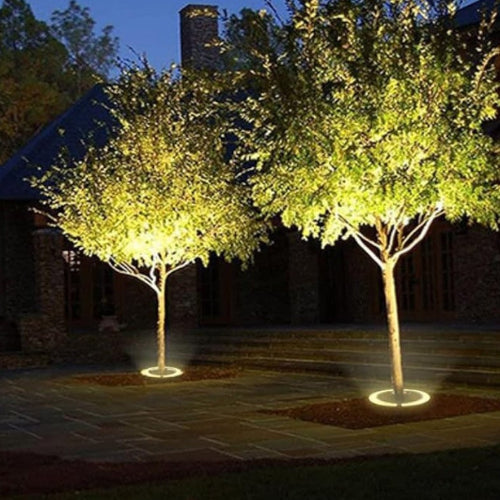 Projecteurs de Jardin pour Arbres - Lumières LED Blanc Chaud et Élégantes