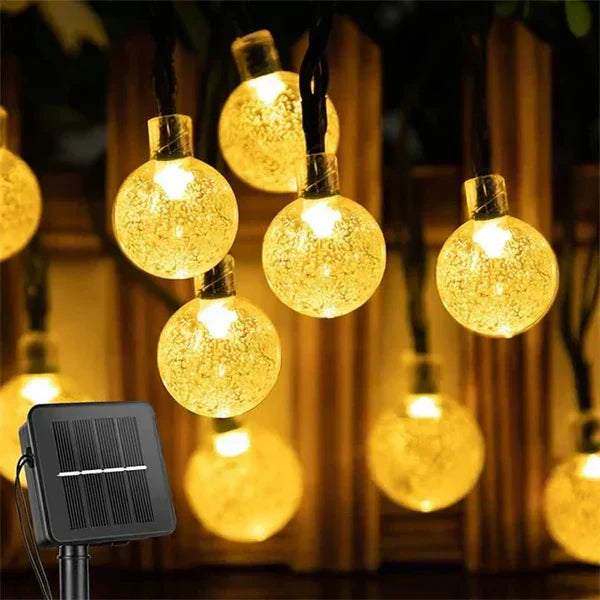 Guirlande Lumineuse Solaire d'Extérieur - Éclairage Féérique Résistant aux Intempéries
