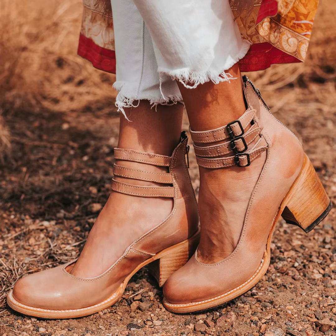 Pompes à Talons Épais Vintage - Élégance et Confort au Quotidien