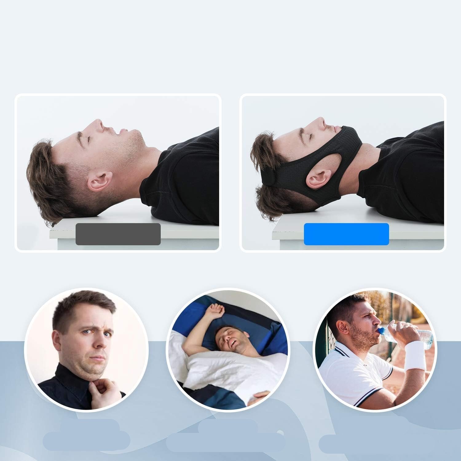 Bandeau Anti-Ronflement Confortable - Améliorez Votre Sommeil et Respiration