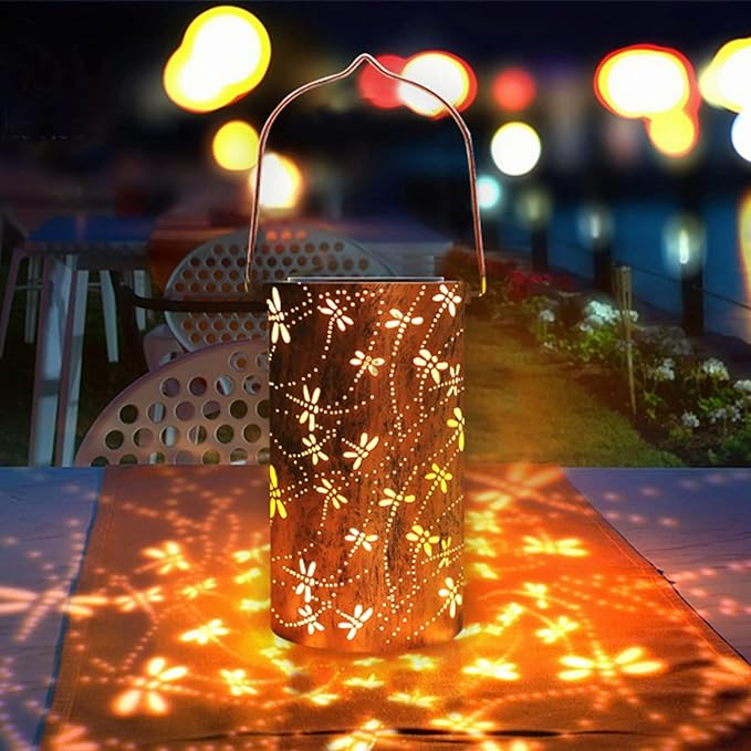 Lanterne Solaire Libellule pour Jardin - Éclairage Magique et Atmosphérique