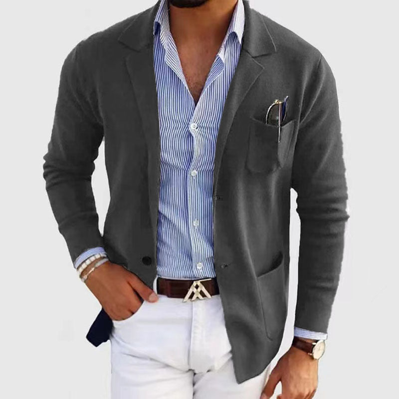 Blazer Décontracté en Polyester pour Hommes - Confort et Élégance pour Toutes Occasions