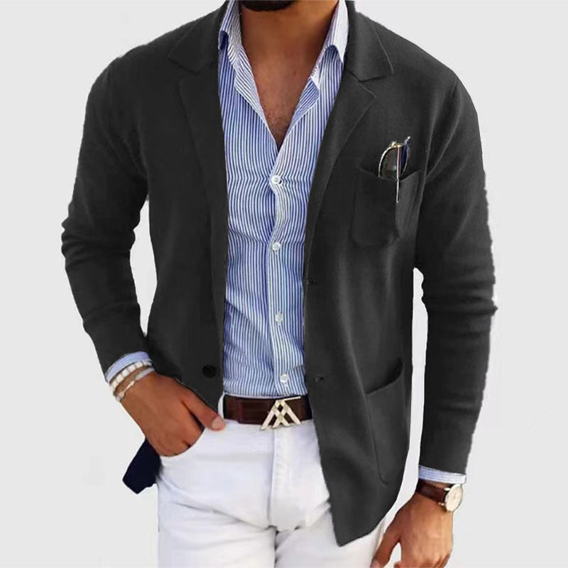Blazer Décontracté en Polyester pour Hommes - Confort et Élégance pour Toutes Occasions