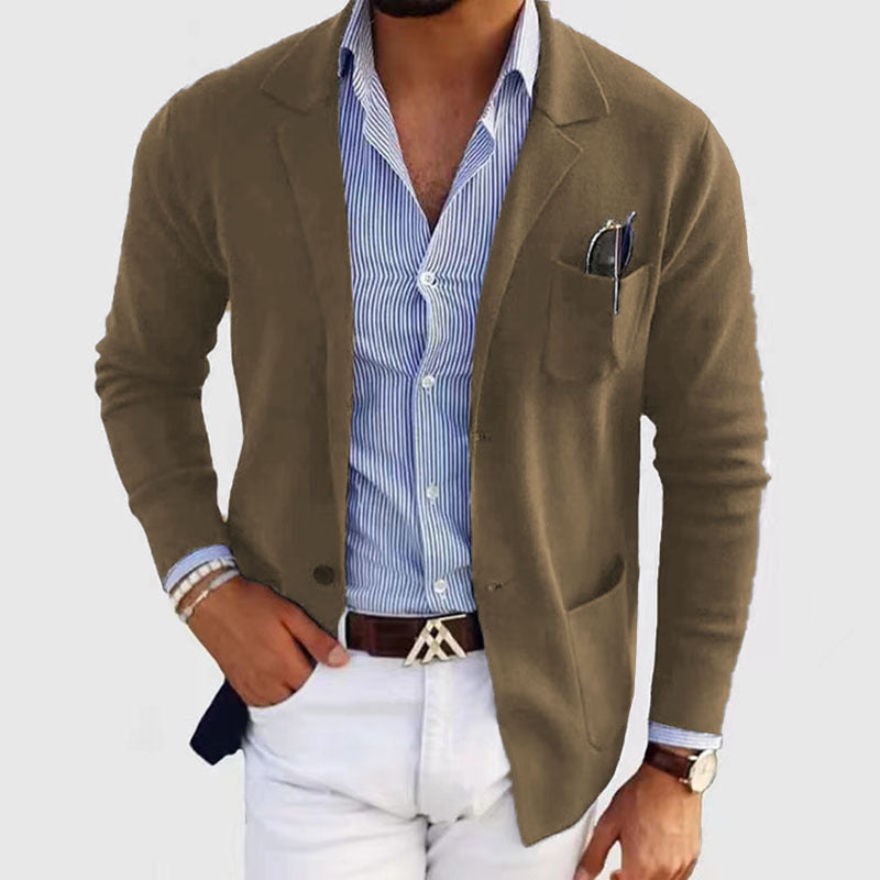 Blazer Décontracté en Polyester pour Hommes - Confort et Élégance pour Toutes Occasions
