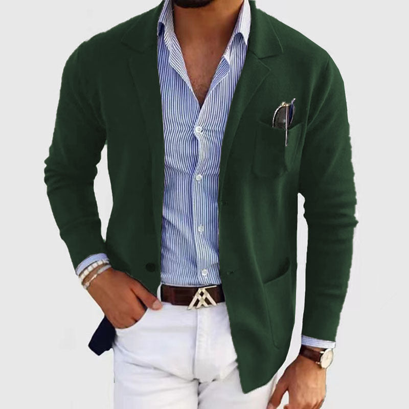 Blazer Décontracté en Polyester pour Hommes - Confort et Élégance pour Toutes Occasions