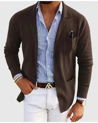 Blazer Décontracté en Polyester pour Hommes - Confort et Élégance pour Toutes Occasions