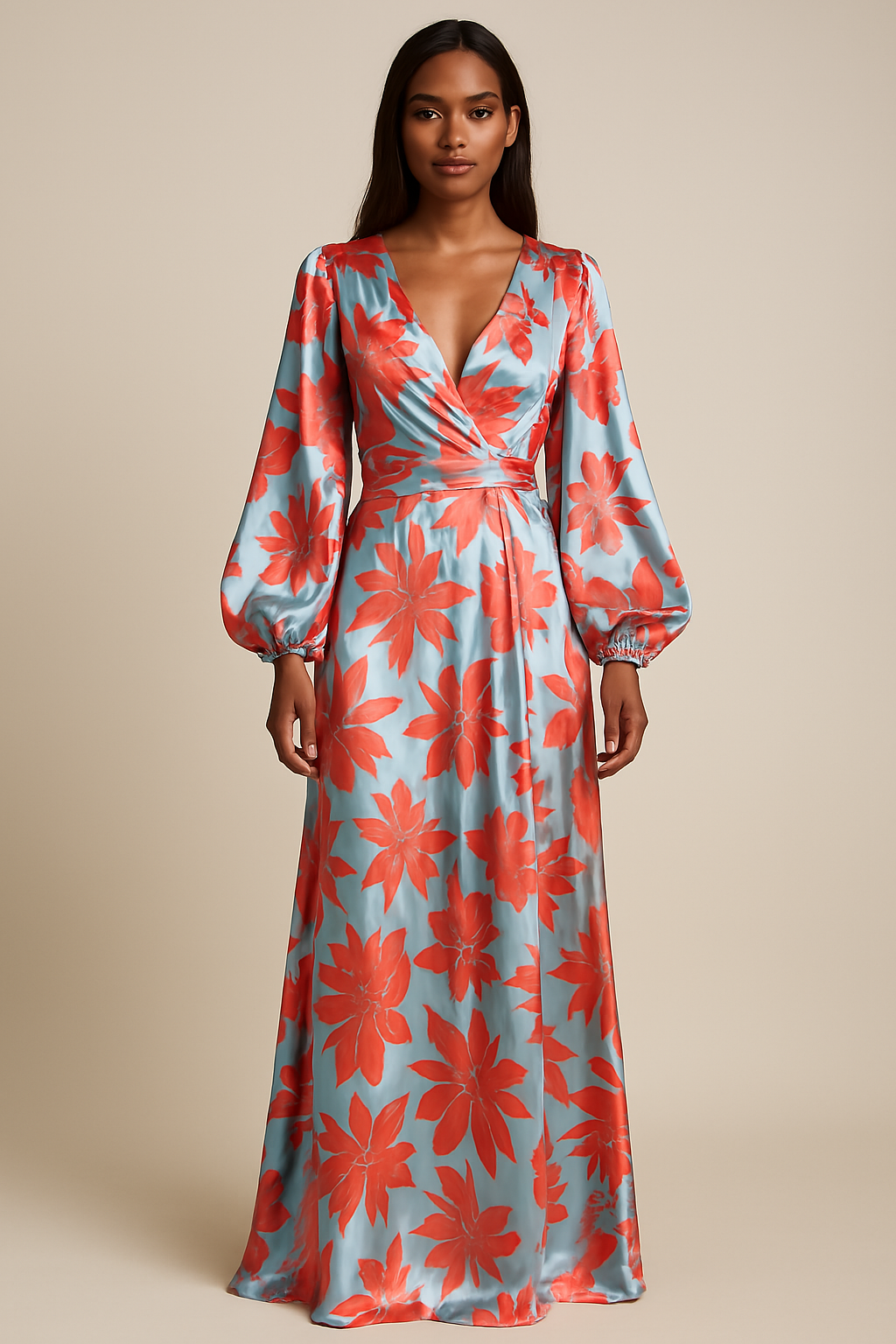 Robe Maxi Élégante Col V - Confort et Style pour Événements d'Été