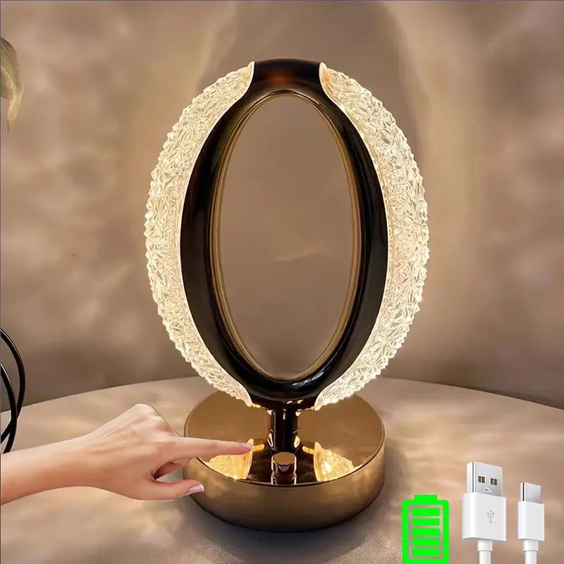 Lampe de Table en Cristal - Élégance Moderne et Éclairage Subtil