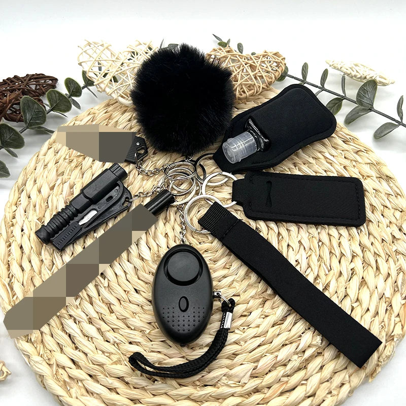 Kit de Défense Personnelle pour Femmes - Ensemble de 9 Pièces avec Alarme et Sifflet