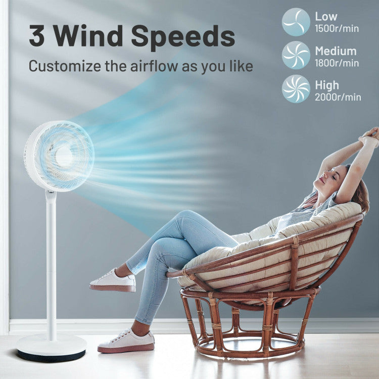 Ventilateur Debout Silencieux 9 Pouces - Hauteurs et Vitesses Réglables