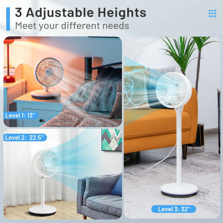 Ventilateur Debout Silencieux 9 Pouces - Hauteurs et Vitesses Réglables