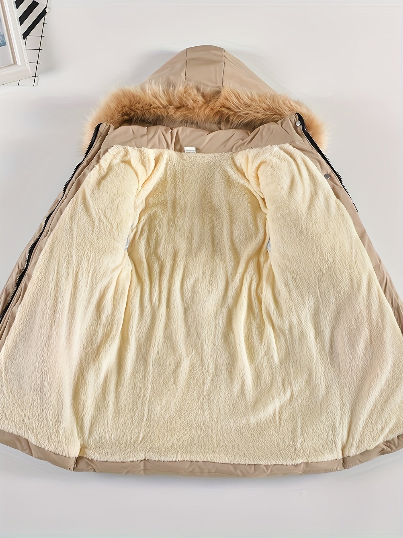 Manteau d'Hiver pour Filles - Douillet avec Capuche en Fausse Fourrure