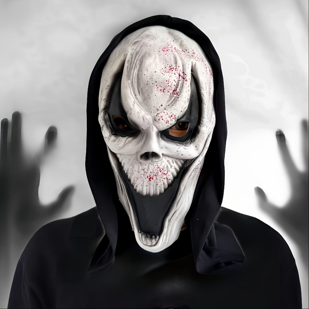 Masque Halloween Crâne Complet pour Adultes - Design Effrayant avec Capuche Intégrée