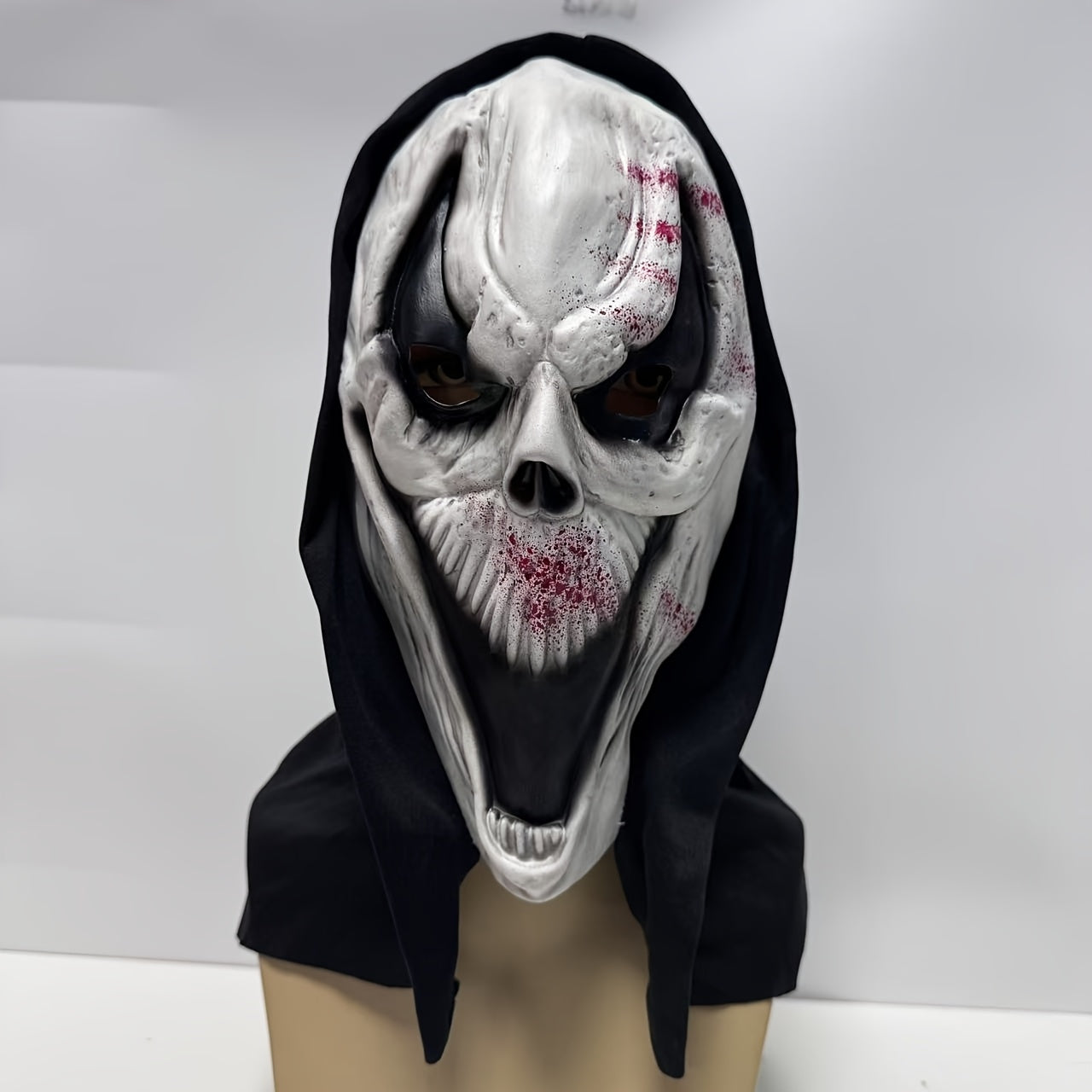 Masque Halloween Crâne Complet pour Adultes - Design Effrayant avec Capuche Intégrée