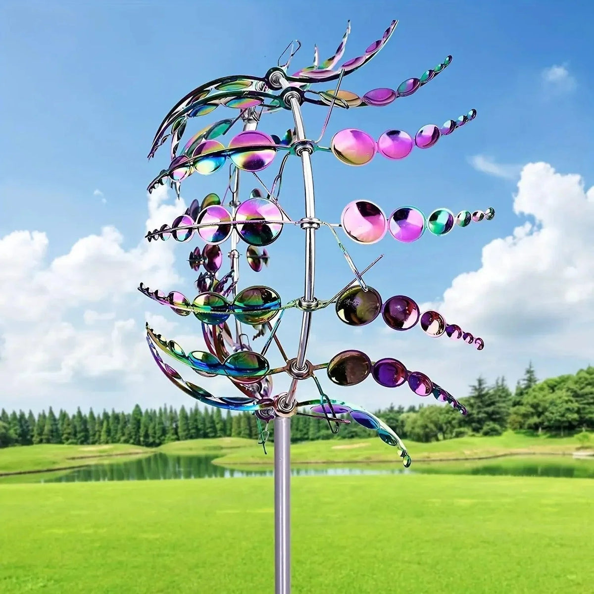 Tourbillon Éolien en Métal - Décoration Vibrante pour Jardin Extérieur