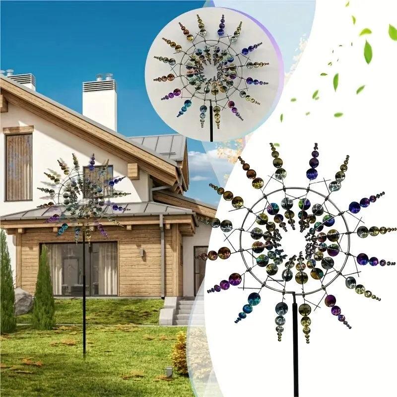 Tourbillon Éolien en Métal - Décoration Vibrante pour Jardin Extérieur
