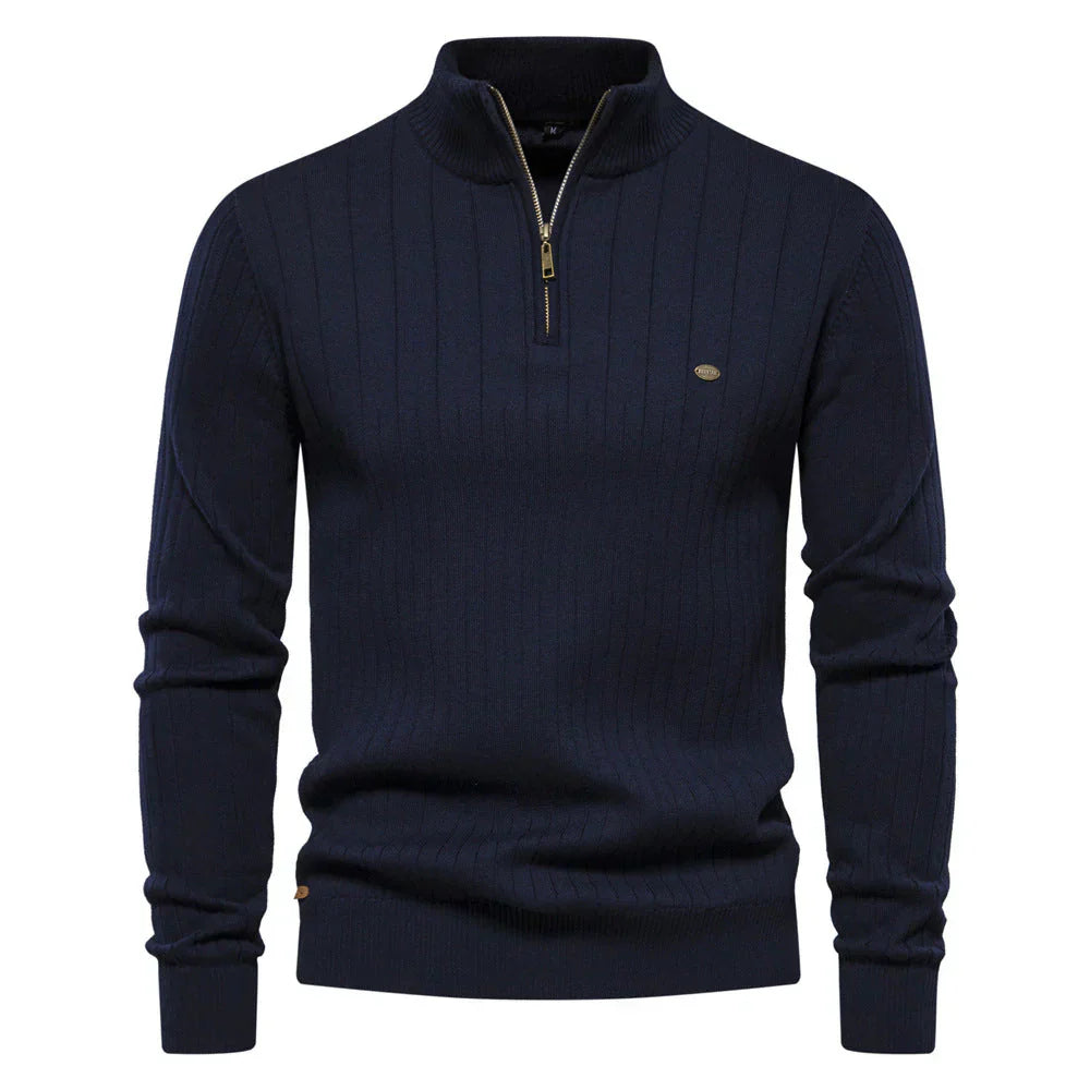 Pull Zippé Sophistiqué pour Hommes - Confort et Élégance pour l'Automne