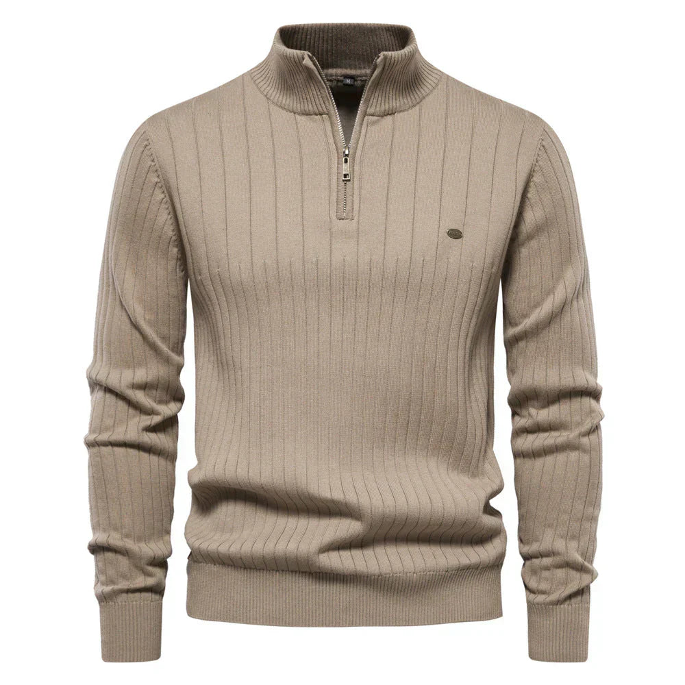 Pull Zippé Sophistiqué pour Hommes - Confort et Élégance pour l'Automne