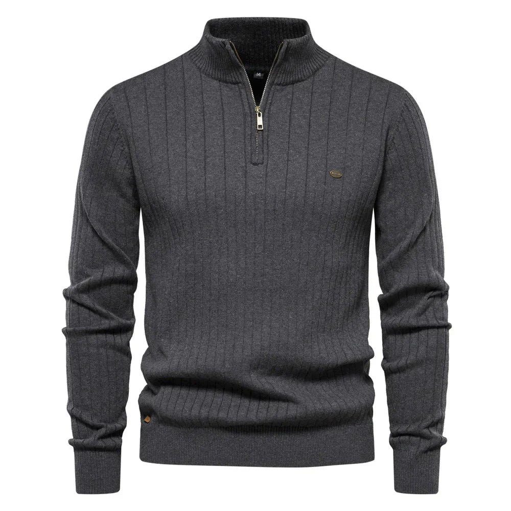 Pull Zippé Sophistiqué pour Hommes - Confort et Élégance pour l'Automne