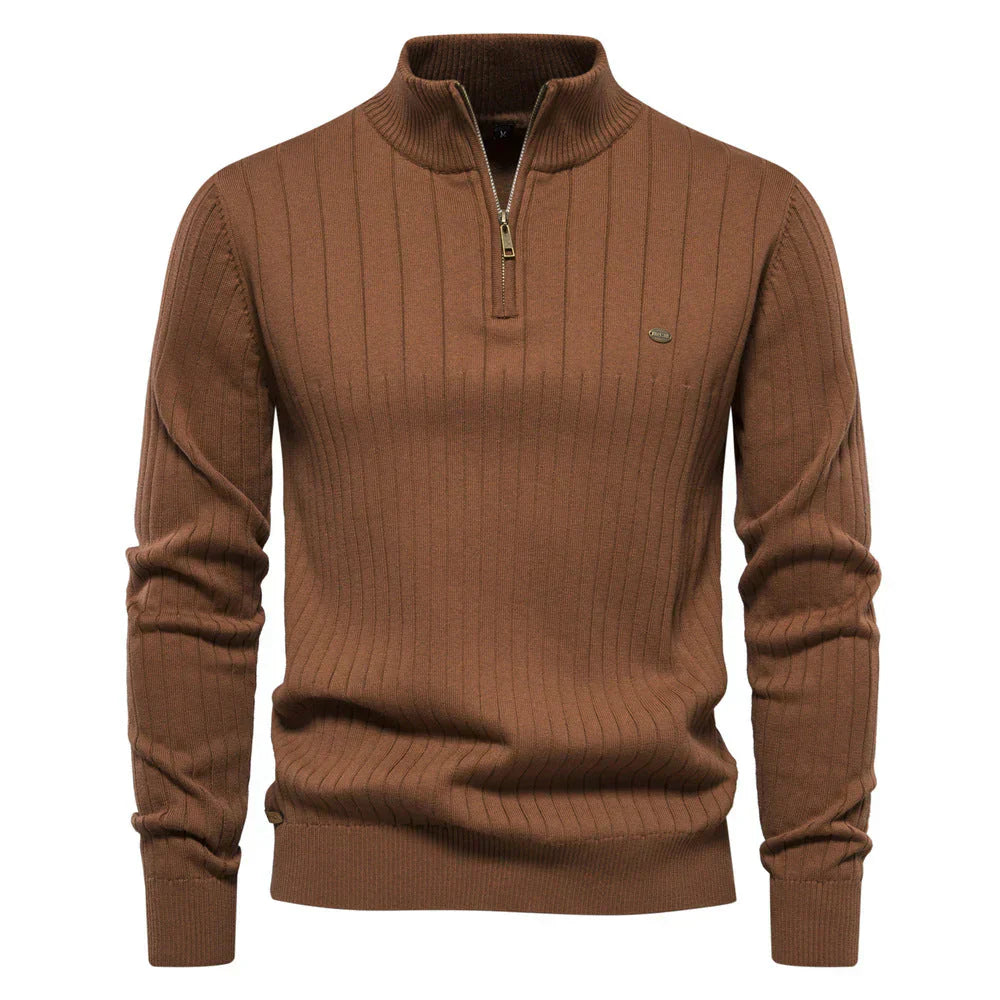 Pull Zippé Sophistiqué pour Hommes - Confort et Élégance pour l'Automne
