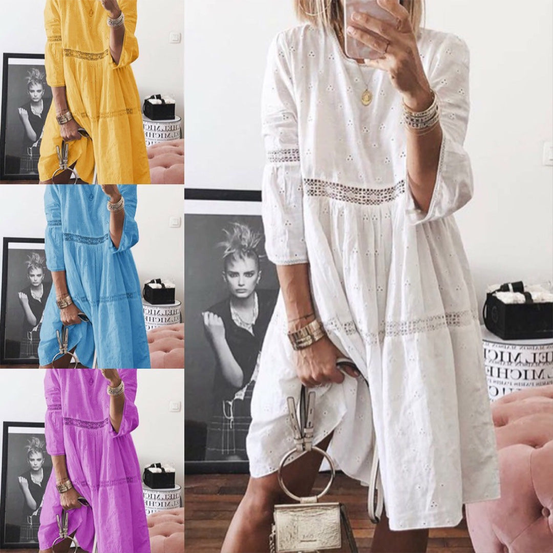Robe d'été en Dentelle Élégante - Style Maxi Confortable et Décontracté