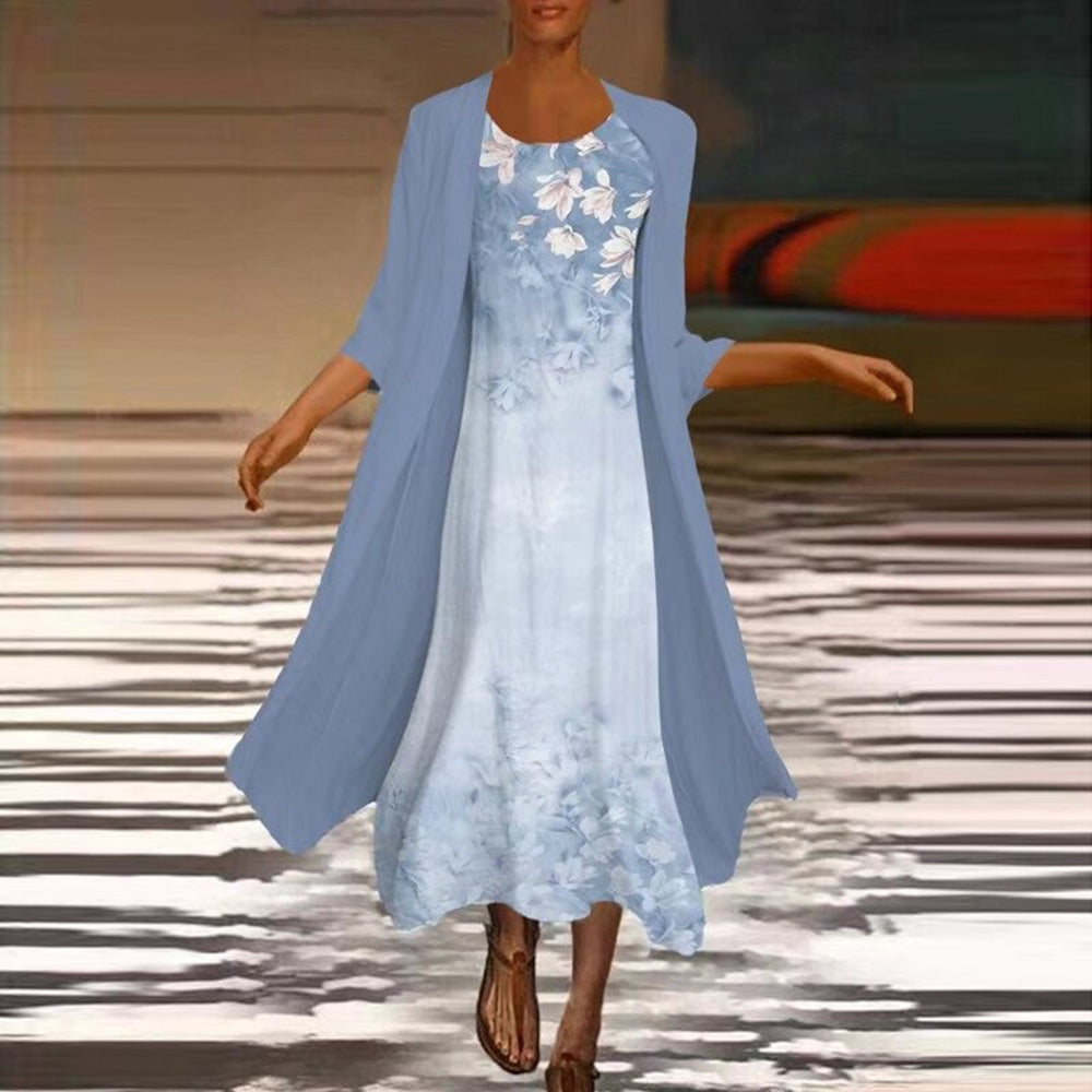 Robe Longue Élégante avec Blazer - Style Chic et Confort Optimal