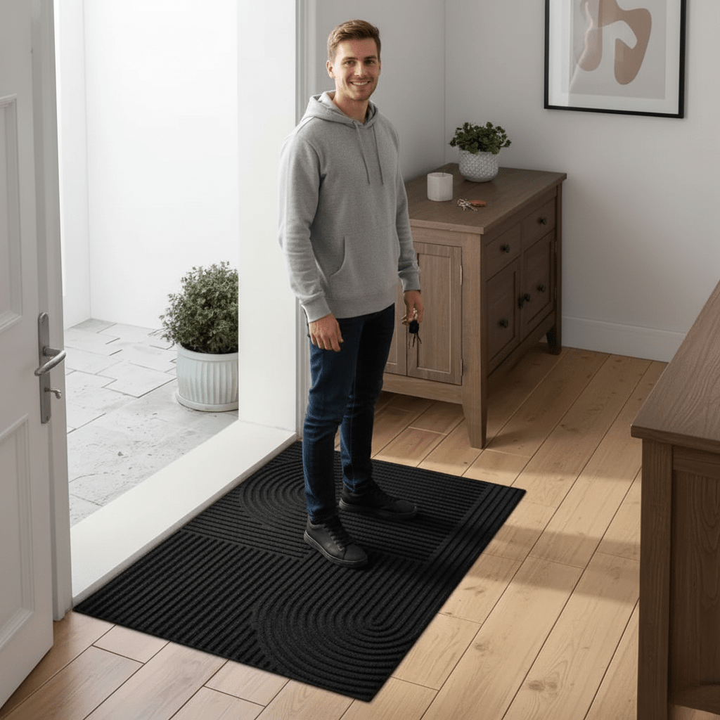 Tapis de Porte Absorbant en Microfibre | Design Élégant avec Dos Antidérapant
